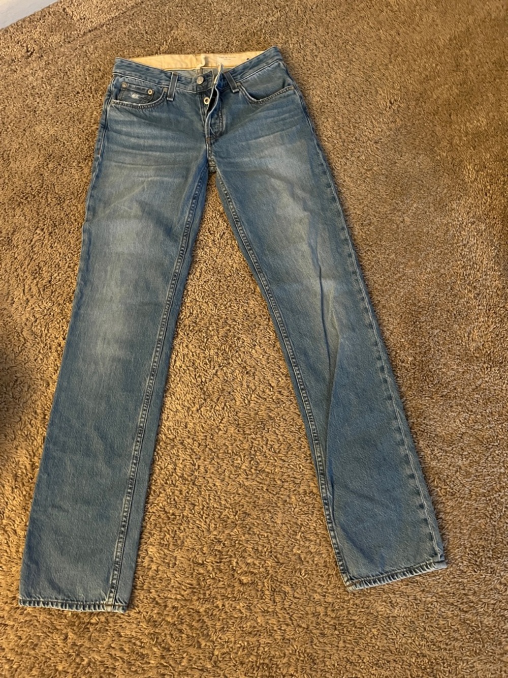 rag & bone faded blue button-fly jeans